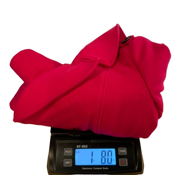 Morona Pea Coat pink women's size small double breasted button down front workin - Picture 8 of 8